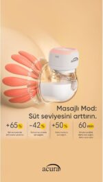 ACURA ŞARJLI  GİYİLEBİLİR GÖGÜS POMPASI AC-3030 - Görsel 2